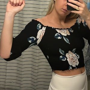 black floral crop top